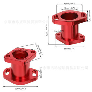 VM22 KT196 <b>Intake</b> <b>Manifold</b> Connector Red For Predator GX200 6.5hp CT200U CNC Aluminum - Product Image 2