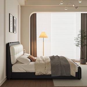 Ensemble de mobilier de chambre à coucher style crème français 2026, lit capitonné nuage français pour chambre principale avec tête de lit haute, design élégant - Product Image 6