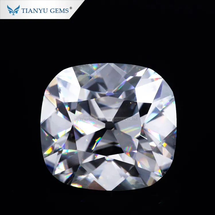 Tianyu宝石卸売ビッグサイズホワイトクッションカットモアッサナイトダイヤモンド米国市場向け