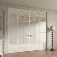 Puertas Modernas de Doble Partición con Rejilla de Aleación de Aluminio Impermeable y Apertura Lateral
