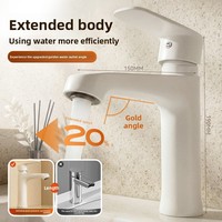 Robinet en laiton massif pour lavabo, eau chaude et froide, pour salle de bain domestique, avec raccords en laiton