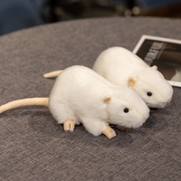 Peluche personnalisable en forme de petite souris blanche, jouet en peluche super doux avec rembourrage en coton PP et doublure en maille, cadeau amusant en gros