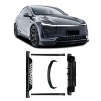 Kit carrosserie Yofer en ABS noir mat poli pour Tesla Model Y Juniper : lames avant, jupes latérales et diffuseur arrière