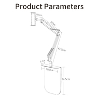 Support de tablette de bureau OEM CT09 en métal, bras long flexible, réglable en hauteur et en angle, fixation par ventouse, stable pour bureau