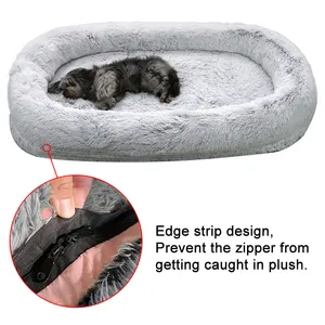 Large Human Dog Bed Foam Plush Round Luxury Pet Dog Bed House Wholesale Washable Dog Mat Design Pet Sofa Bed