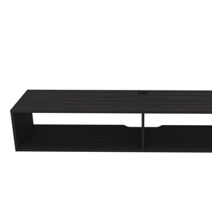 FM FURNITURE Central Floating Media Rack Wengue Melamine 2 <b>Shelves</b> <b>Wall</b> <b>Shelf</b> - Product Image 5