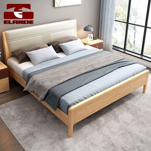 Nordic legno <span class=keywords><strong>massello</strong></span> letto matrimoniale 1.5m letto singolo moderno e minimalista camera da letto matrimoniale letti morbidi letto in legno <span class=keywords><strong>massello</strong></span> - Product Image 5