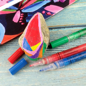 Thêm Tốt Mẹo 12 Acrylic Sơn Đánh Dấu Bút, Vải Đánh Dấu Cho Dệt May, Đá, Gỗ, Giấy, Vải Tự Làm Nguồn Cung Cấp Nghệ Thuật Cho Trẻ Em - Product Image 6