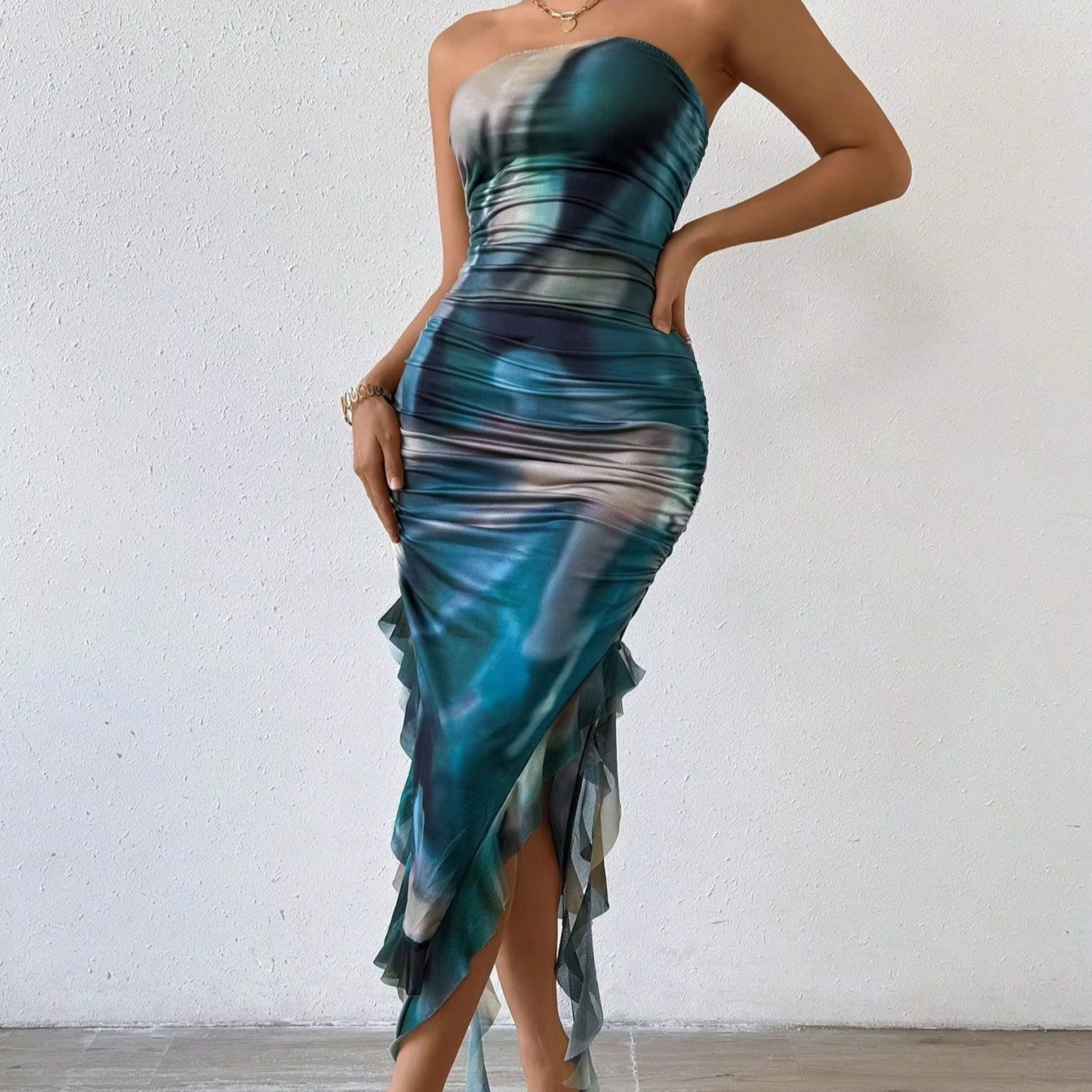 off Shoulder Strapless Bodycon Dress for Women Ruffles Lace Midi Length Tie Dye Printed Y2K Style Custom Model Number| Alibaba.com off Shoulder Strapless Bodycon Dress for Women Ruffles Lace Midi Length Tie Dye Printed Y2K Style Custom Model Number| Alibaba.com