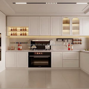 עיצוב חינם אישית ארונות מטבח ארונות עץ מלא זכוכית הספק סין - Product Image 5