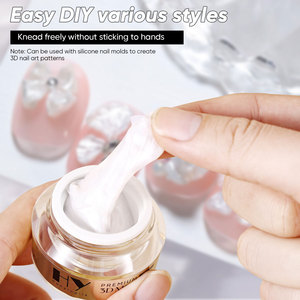 Hanyi Professional 15ml natürliches veganes 3D nicht klebriges Nagel verlängerung <span class=keywords><strong>UV</strong></span>-<span class=keywords><strong>Gel</strong></span> Benutzer definiertes Logo für Nail Art White 3D-Formgel Weiß - Product Image 4