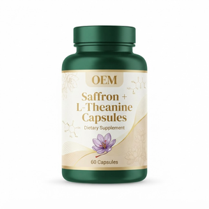 Cápsulas de L-Teanina y Azafrán OEM ODM, 88.5mg, 60 Unidades, Etiqueta Privada al por Mayor - Product Image 1