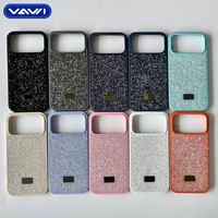 Étui magnétique antichoc VAWI B435 avec incrustation de diamants pour iPhone 11 12 13 14 15 16 17 Pro Max et coque pour Android