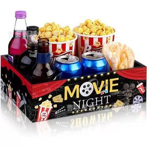 Movie Night <b>Snack</b> <b>Tray</b> With Compartments Handle Beverage Candy Storage Box For Party Home Use - Product Image 1