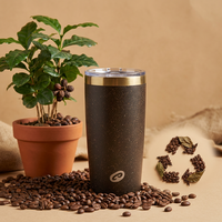 OEM Gobelet Isotherme 10oz Double Paroi Inox Marc De Café RPP Écologique Bureau Trajet Personnalisé