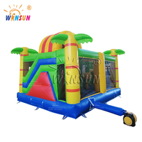 WINSUN pour enfants Lion Paradise Château gonflable avec toboggan double entrée, structure de saut Jungle commerciale pour fêtes