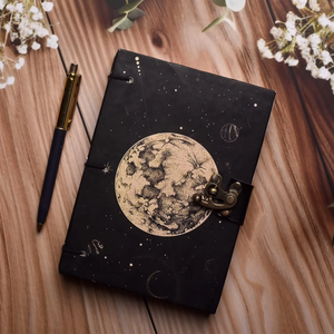 ซื้อสมุดโน้ตปกแข็งลายใบไม้ Moon Cardboard Leaf พร้อมสมุดโน้ตพิมพ์ลายสไตล์วินเทจทำมือสำหรับขาย - Product Image 5