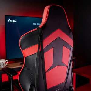 Chaise de jeu pivotante 3D de luxe rouge très confortable, la plus vendue, pour <span class=keywords><strong>gamer</strong></span>, <span class=keywords><strong>fauteuil</strong></span> d'ordinateur durable en similicuir avec fonction de levage pour la maison - Product Image 5