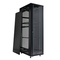 Kabinet Server Jaringan Heavy Duty dengan Pintu Kaca yang Dapat Dikunci, Kabinet Data Lantai, Pasokan Massal, Logo Kustom