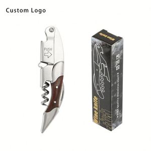 Elegante Sacacorchos y Cortador de Papel de Aluminio con Mango de Madera para Toda Ocasión - Product Image 1