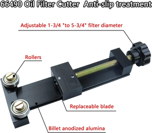 Outil de découpe de filtre à huile professionnel avec double roulement, corps en aluminium anodisé et lame remplaçable, ouverture facile pour l'inspection du moteur - Product Image 3