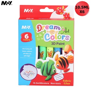Ensemble de colle de <span class=keywords><strong>peinture</strong></span> <span class=keywords><strong>pour</strong></span> enfants, 6 couleurs, 10.5ml, 3D, bricolage, stylo créatif, t-shirt, pantalon et chaussettes - Product Image 1