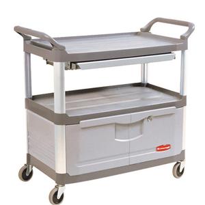 Carrello multiuso con cassetto e armadietto grigio FG409400GRAY - Product Image 1