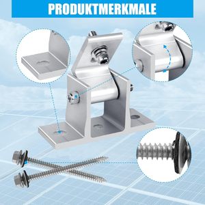 Supports de montage solaires en aluminium, 8 pièces, anodisés, pour panneaux de toiture ondulés, pieds de support - Product Image 4
