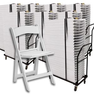 Chaises pliantes en résine blanches modernes, portables, confortables, avec assise rembourrée, <span class=keywords><strong>pour</strong></span> événements extérieurs, fêtes, locations d'hôtels - Product Image 6