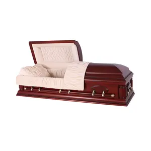 Funeral Equipment High Gloss Wooden Western Coffin