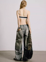 Jean baggy taille haute pour femme, respirant, décontracté, style vintage américain, délavé, effet usé, coupe ample, jambe large, droit, Y2K