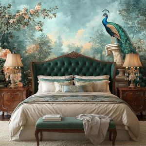 Arte europeo móvil <span class=keywords><strong>acuarela</strong></span> pintura Pavo Real flores planta bosque jardín <span class=keywords><strong>paisaje</strong></span> Mural papel tapiz - Product Image 1