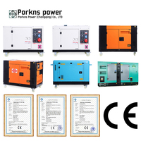 Porkns Kleiner Marine-Notstromgenerator 10kW 12kVA 380V 50/60Hz Geräuscharm mit ATS Schalldämpfungsgehäuse