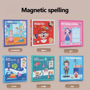 Puzzles magnétiques Montessori pour tout-petits, jeu de déguisement de visage, jeu de voyage, double face, jouet éducatif préscolaire pour enfants - Product Image 5
