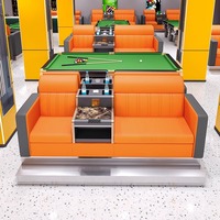 Mesas y sillas laterales de piscina de 2 asientos comerciales, sofá de billar de Club barato, silla de jugador de espectador para sala de billar a la venta