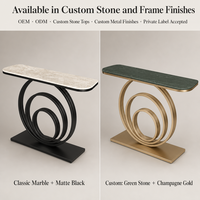 Table Console Semi-Circulaire en Pierre Frittée, Style Italien Simple, Moderne et de Luxe, Meuble d'Appoint ou de Couloir, Style Chinois Nouveau, Fabriquée en Orme