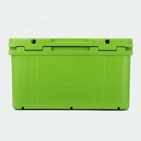 Glacière de pêche portable rotomoulée 78L en PE, étanche, avec logo personnalisé, motif lettre de dessin animé, isolation thermique et roues