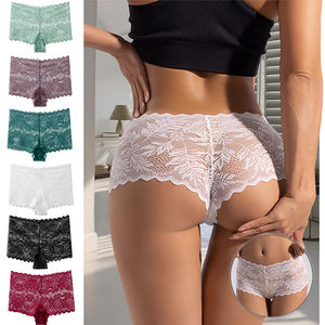 ชุดชั้นในลูกไม้เซ็กซี่แบบยุโรปของผู้หญิงกางเกงในสามเหลี่ยมสามเหลี่ยมขนาดใหญ่ระบายอากาศได้ดีเอวต่ำ - Product Image 1