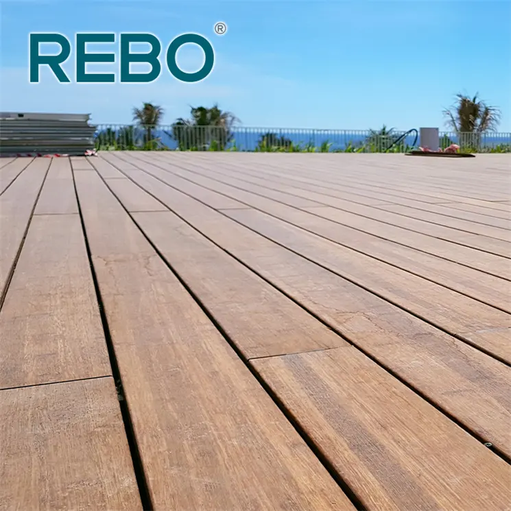 Fogo revestimento exterior impermeável resistente do decking do bambu