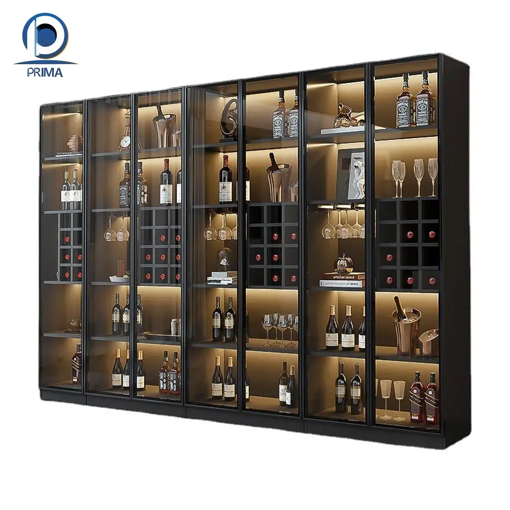 Modern luxury constant temperature cooler stainless steel red wine cellar storage display cabinet
