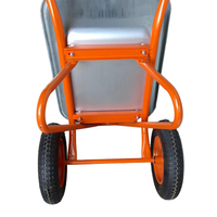 Brouette robuste à double roue galvanisée pour jardin, chariot à béton, chariot à main