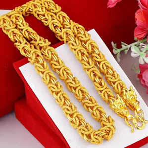 18Kゴールド充填ドラゴンヘッドチョーカー23.6インチ重い厚さツイスト分厚いリンクチェーン流行のヒップホップネックレス男性用素晴らしいギフト - Product Image 3