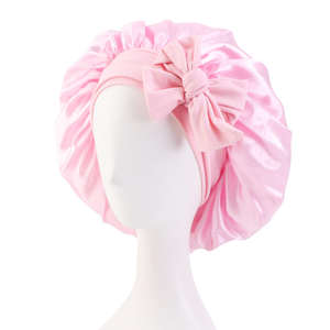Bonnet de nuit en satin de soie de luxe <span class=keywords><strong>pour</strong></span> femmes, confortable, avec lien ajustable <span class=keywords><strong>pour</strong></span> cheveux bouclés, <span class=keywords><strong>pour</strong></span> la nuit - Product Image 3