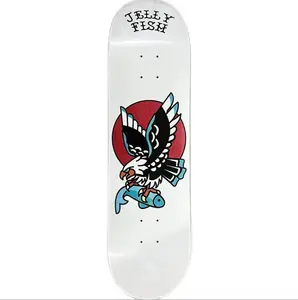 Em forma de skate personalizado em branco polar bordo skate profissional skate bordo canadense 7 ply