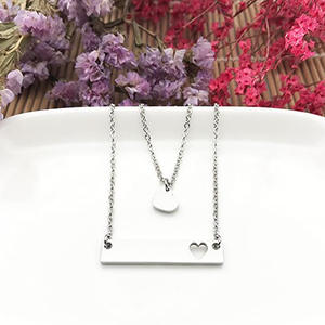 Fashion Mother's Day <strong>Gift</strong> <strong>For</strong> Mom Grandma <strong>Daughter</strong> Stainless Steel Silver 18k Gold Bar Disc Heart Jewelry Necklace - Product Image 5