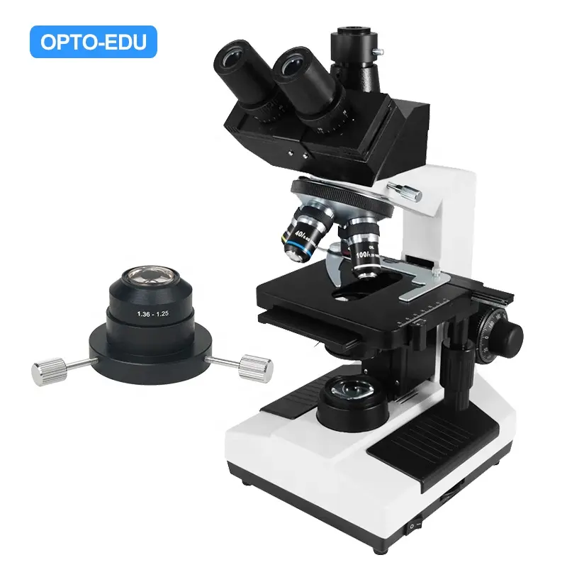 OPTO-EDU A10.1007 40-1000x trinocular लाइव रक्त विश्लेषण डार्क क्षेत्र माइक्रोस्कोप