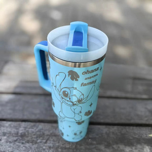 Neues benutzer definiertes Logo Kawaii Cartoon Laser gravur Reise becher mit großer Kapazität 40 Unzen doppelwandige metall isolierte Kaffeetassen - Product Image 6