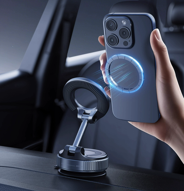 Premium Quality Alloy Rod Phone Holder Car Magnetic N52 Strong Magnet 360 Magnetic Vacuum Suction Phone Holder for Gym Car Desk