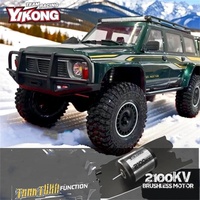 YIKONG YK4107 PRO Voiture Télécommandée 4X4 Tout-Terrain Brushless Échelle 1:10 Avec Servo 25KG, Double Vitesse, Blocage de Différentiel, Engrenages Métalliques et Phares LED