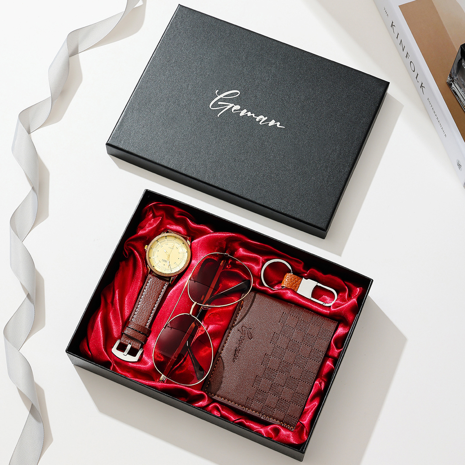 Portafoglio-portachiavi-occhiali-marrone